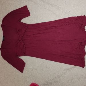 Maroon quarter sleeve dress